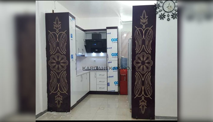 آشپزخانه های گلاس و mdf  کارگاه ام دي اف چوبکده سلمانی| کابينت سازي خوزستان